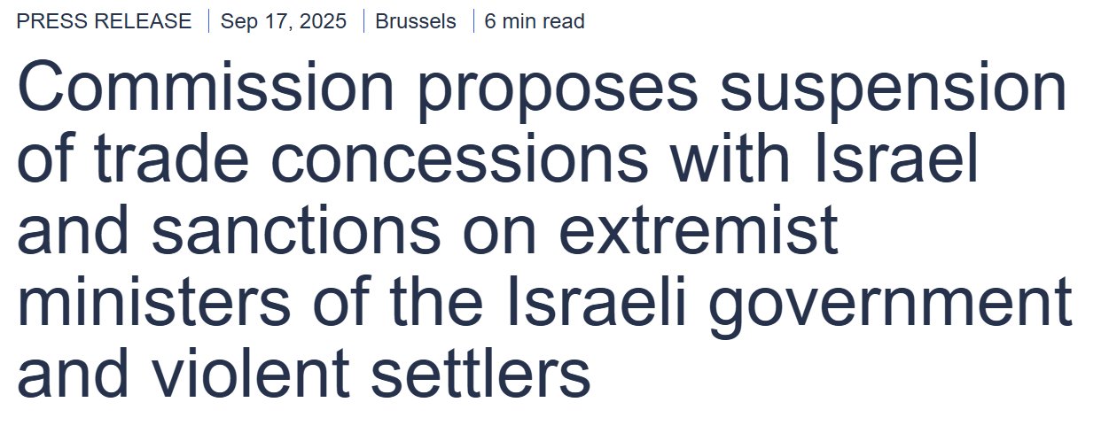 suspension of trade concessions with Israel and sanctions on extremist ministers of the Israeli government and violent settlers