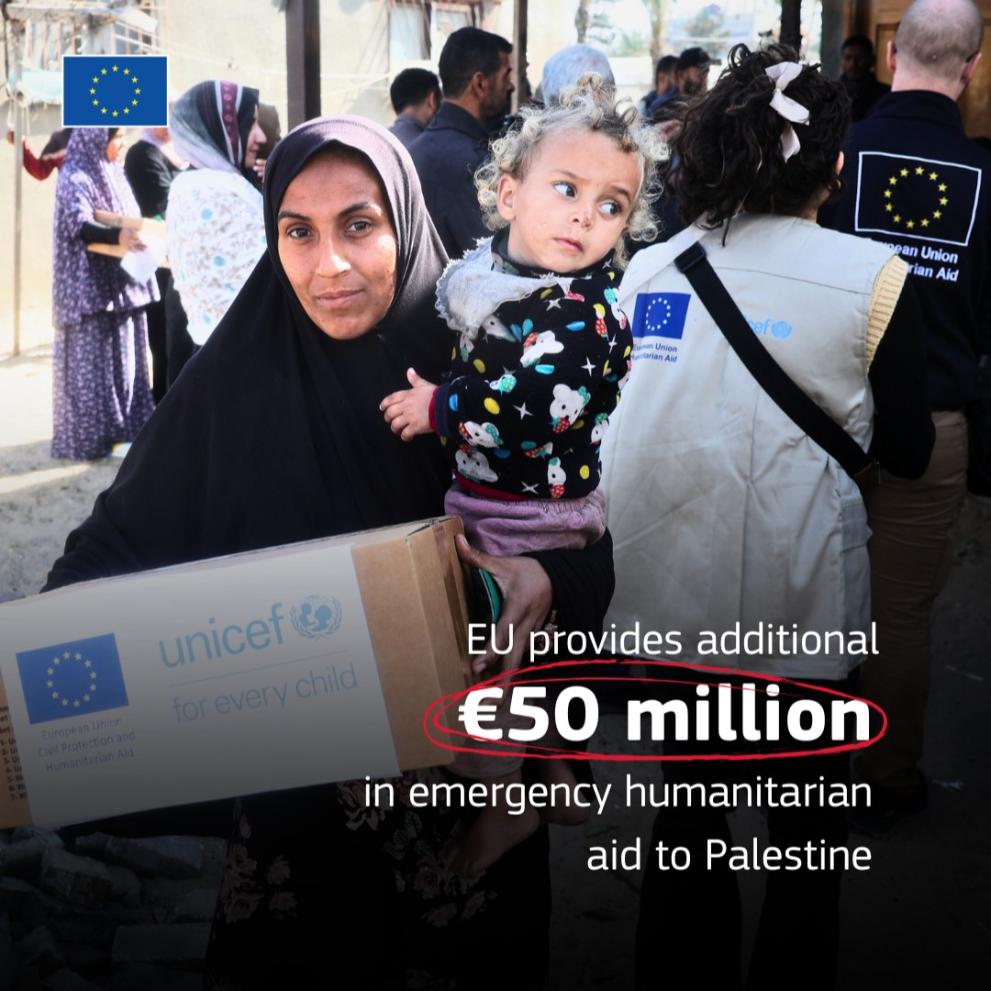 EU provides additional € million in emergency humanitarian aid to Palestine